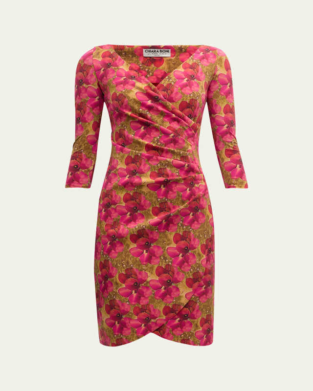 Emerentienne Floral-Print Bodycon Mini Dress